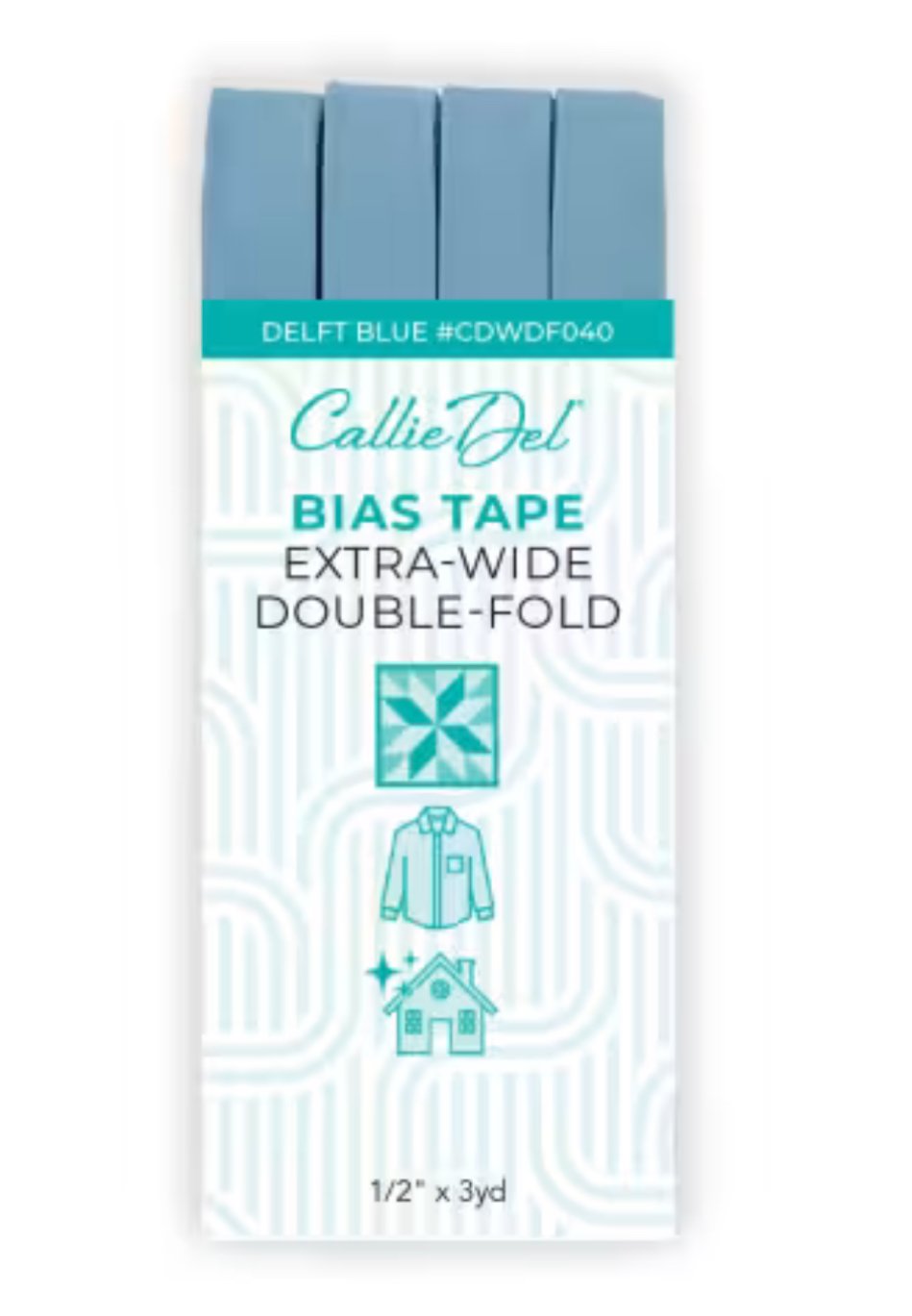 Callie Del Extra Wide Double Face Bias Tape Delft Blue