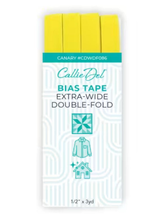 Callie Del Extra Wide Double Face Bias Tape Canary