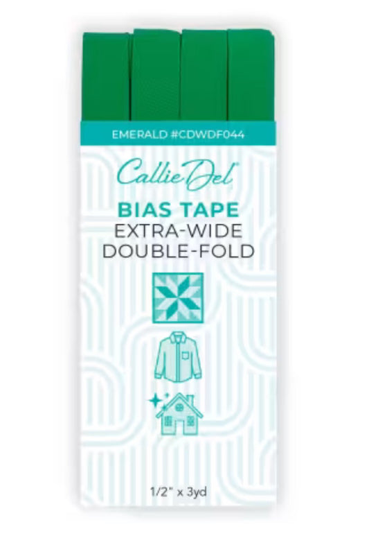Callie Del Extra Wide Double Face Bias Tape Emerald