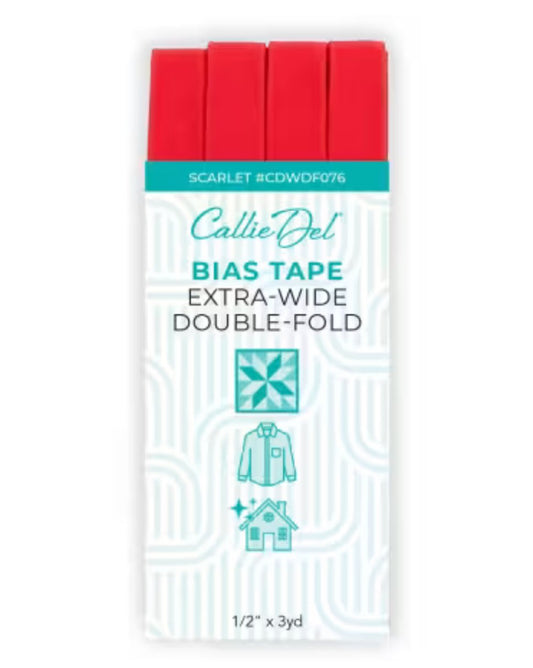Callie Del Extra Wide Double Face Bias Tape Scarlet