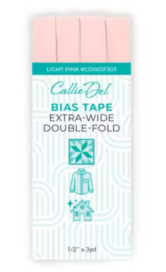 Callie Del Extra Wide Double Face Bias Tape Light Pink