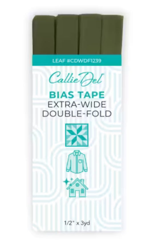 Callie Del Extra Wide Double Face Bias Tape Leaf