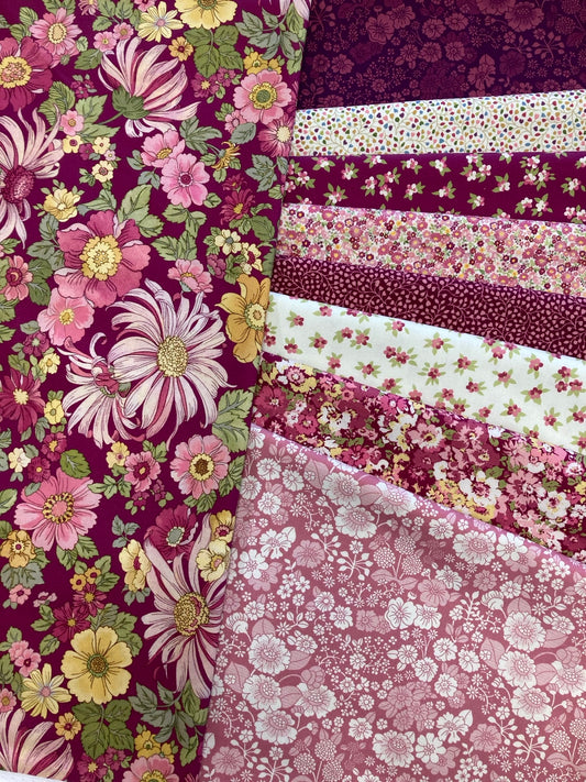 Chelsea Garden Shades of Pink Fat Quarter bundle