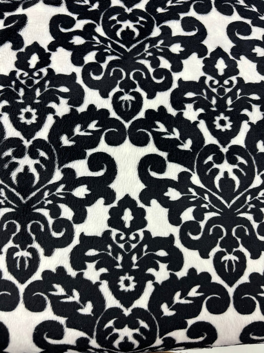 Bolt End 41.5" Black and White Damask Minky