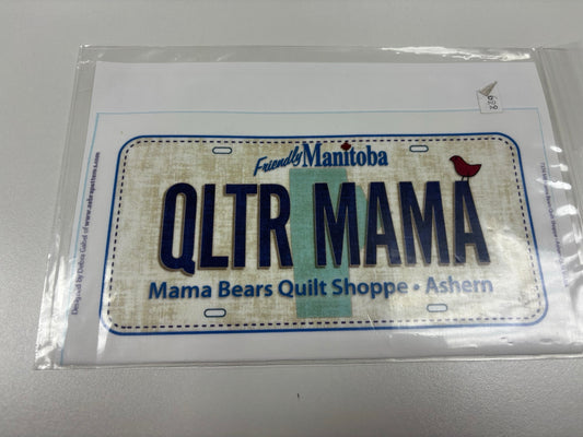 Quilter Mama Fabric License Plate