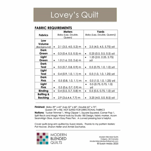 Lovey's Quilt Pattern