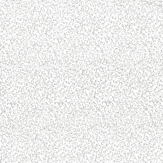 Christmas Scroll White Silver