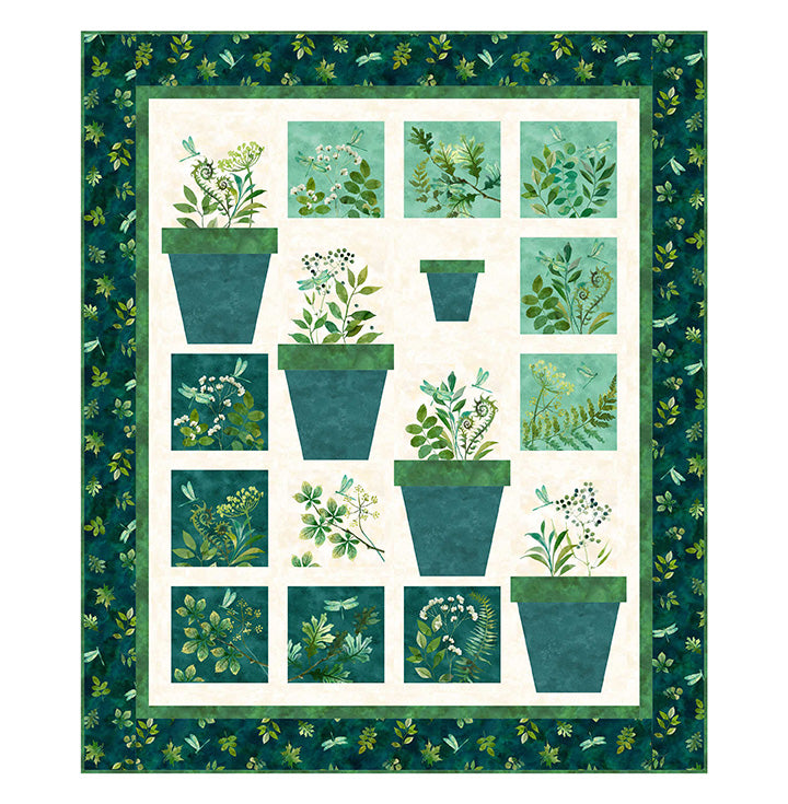 Patio Garden Digital Panel Quilt Top