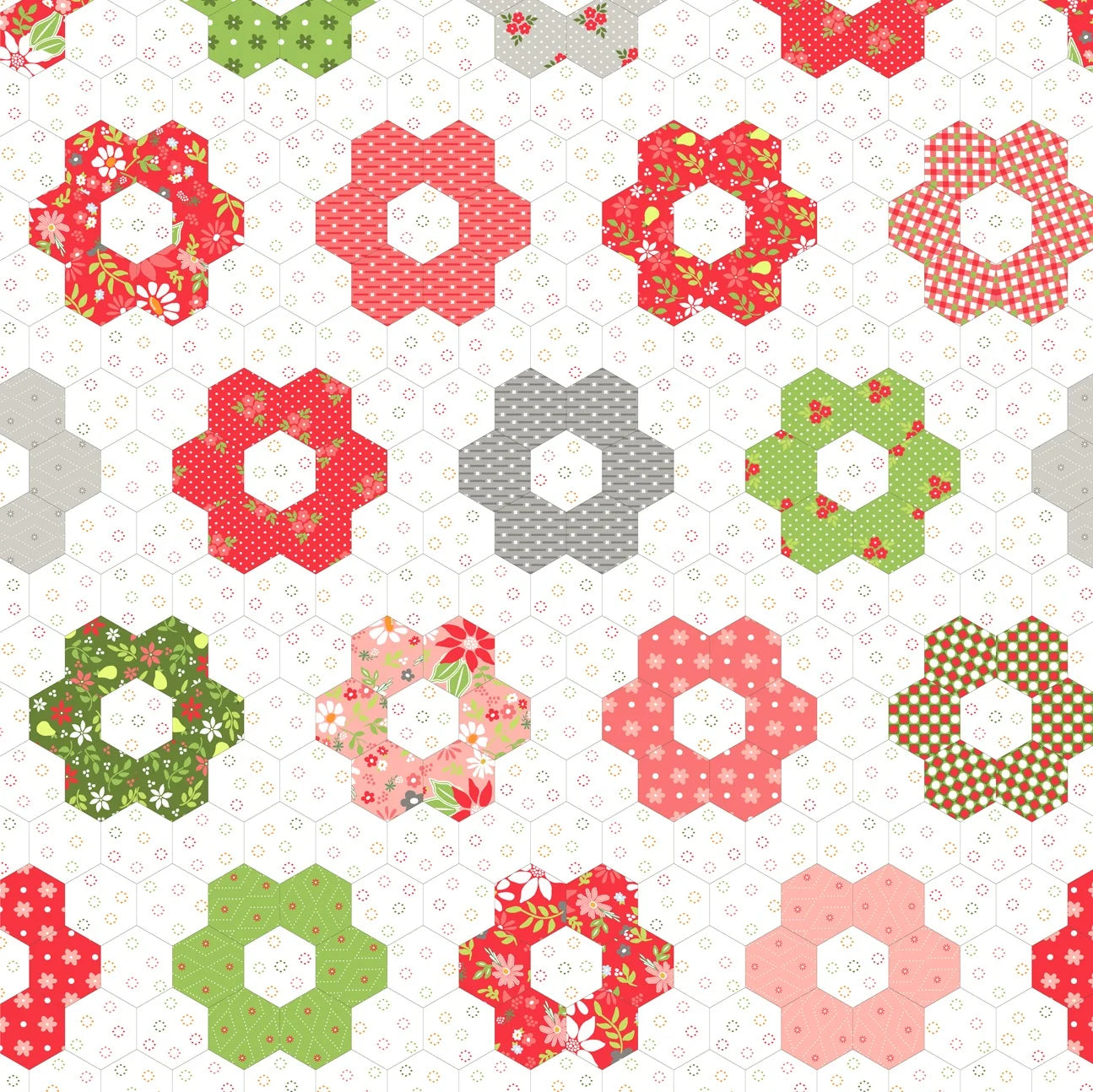 Poinsettia and Pear WIDE Backing 537719 11