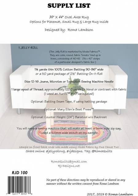Jelly Roll Rug Pattern