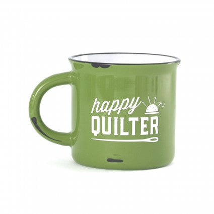 Happy Quilter Camp Mug Lime