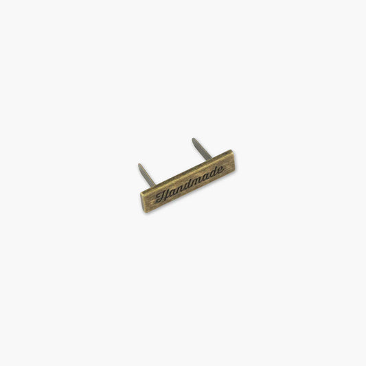 Handmade Label Antique Brass Script