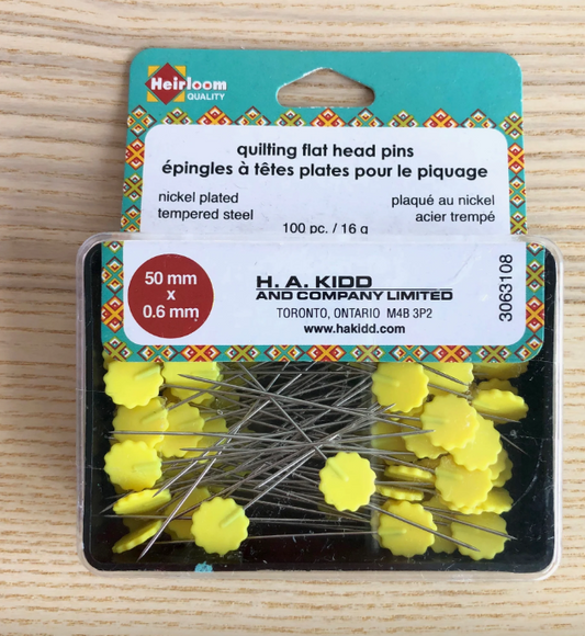 Heirloom Quilting Flat Head Pins