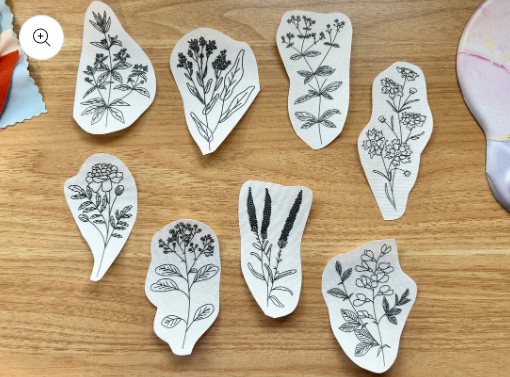 M Creative J Peel and Stick Embroidery Patterns Dye Flowers