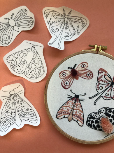 M Creative J Peel and Stick Embroidery Patterns Moths