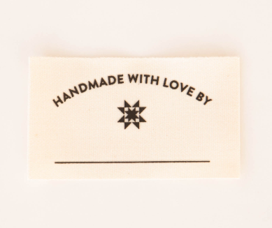 Sarah Hearts Label Handmade with Love by