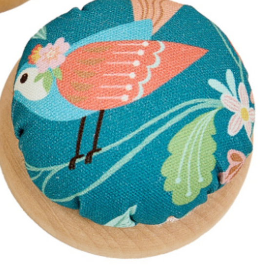 Wooden Base Pin Cushion Bird