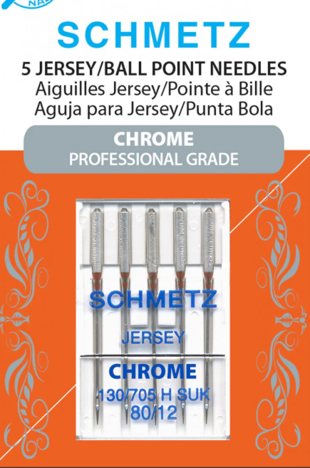 Schmetz Jersey/ Ball Point Chrome Needles 80/12