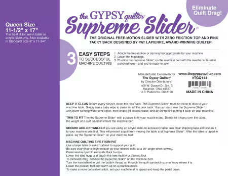 Gypsy Quilter Supreme Slider