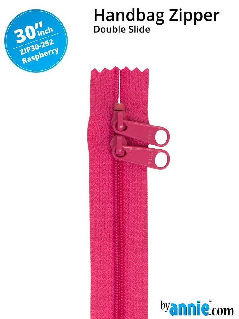 30" Double Slide Handbag Zipper Raspberry
