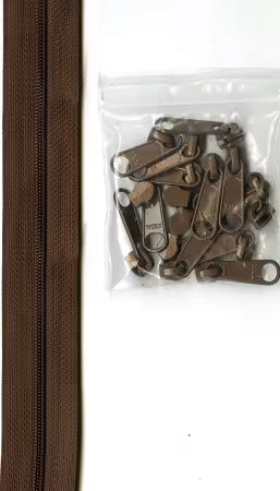 Zipper by the Yard Brown