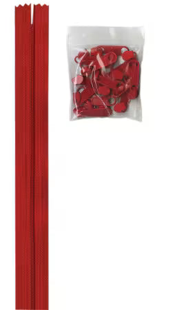 Zipper by the Yard Atom Red