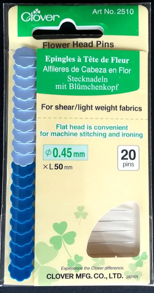 Clover Blue Flower Head Pins