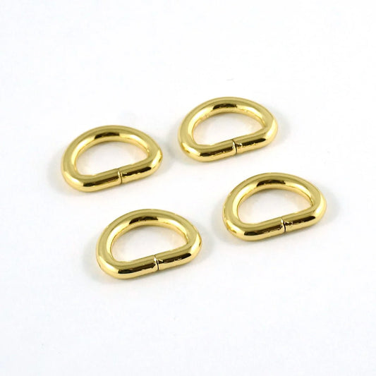 Emmaline D-Ring: (4pack) 1/2" Gold