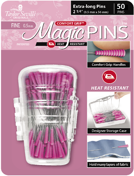 Magic Comfort Grip Pins Pink Extra Long