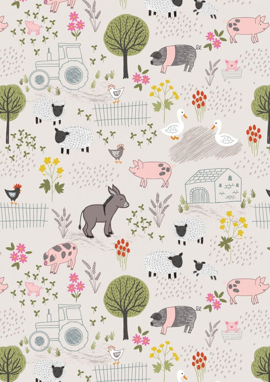 1 Meter Cut Piggy Tales farmyard 6531 1