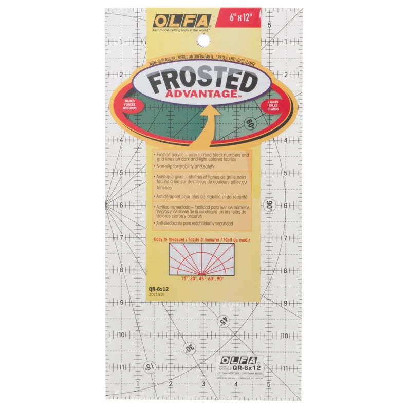 OLFA Frosted Advantage Non Slip Ruler 6" x 12"