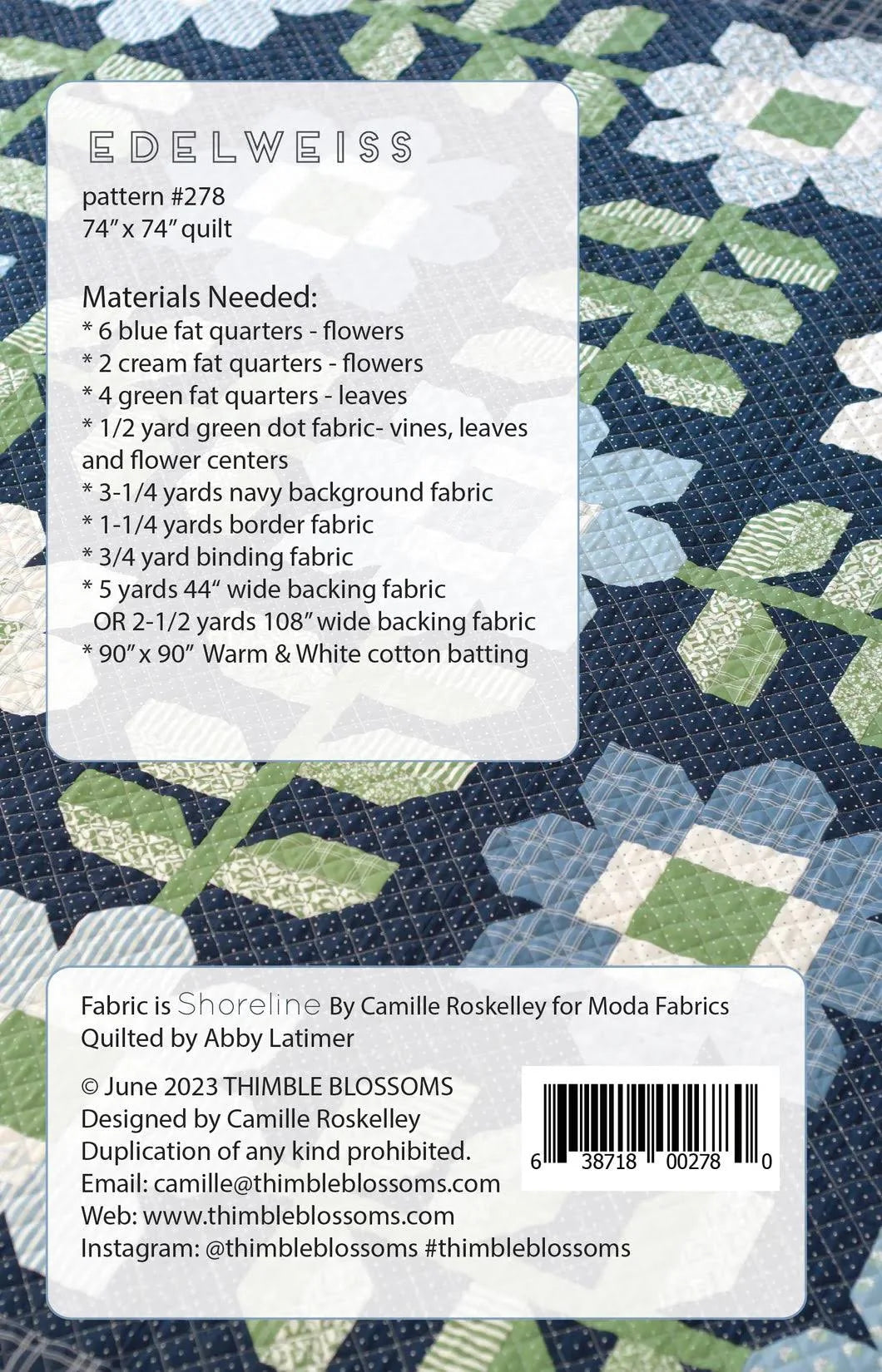 Edelweiss Thimble Blossoms Quilt Pattern