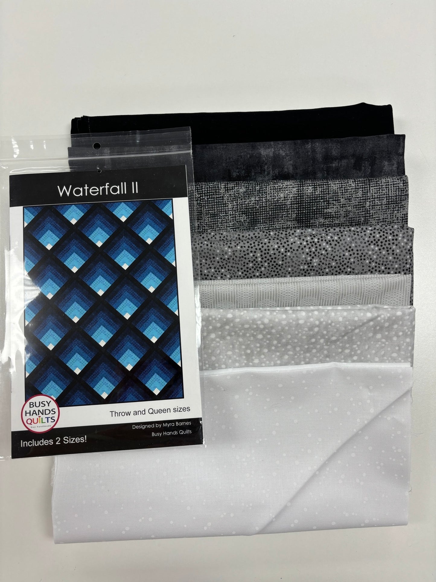 Waterfall 2 Grey Quilt Kit