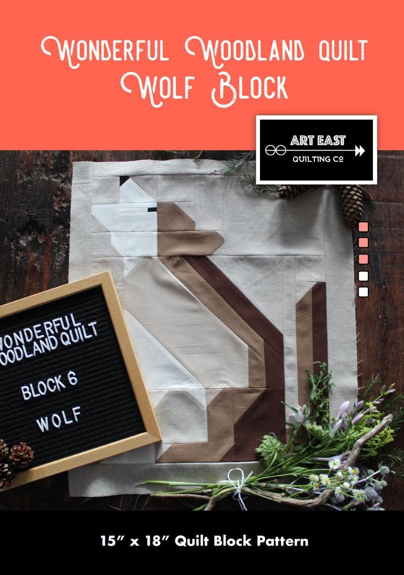 Wonderful Woodland Quilt Wolf Block
