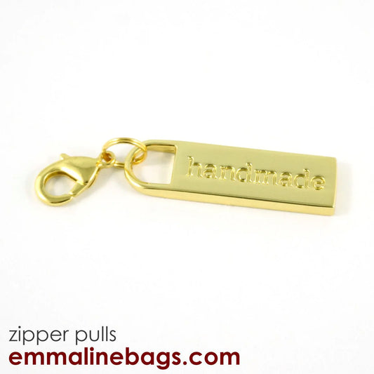 Zipper Pulls "handmade" Gold